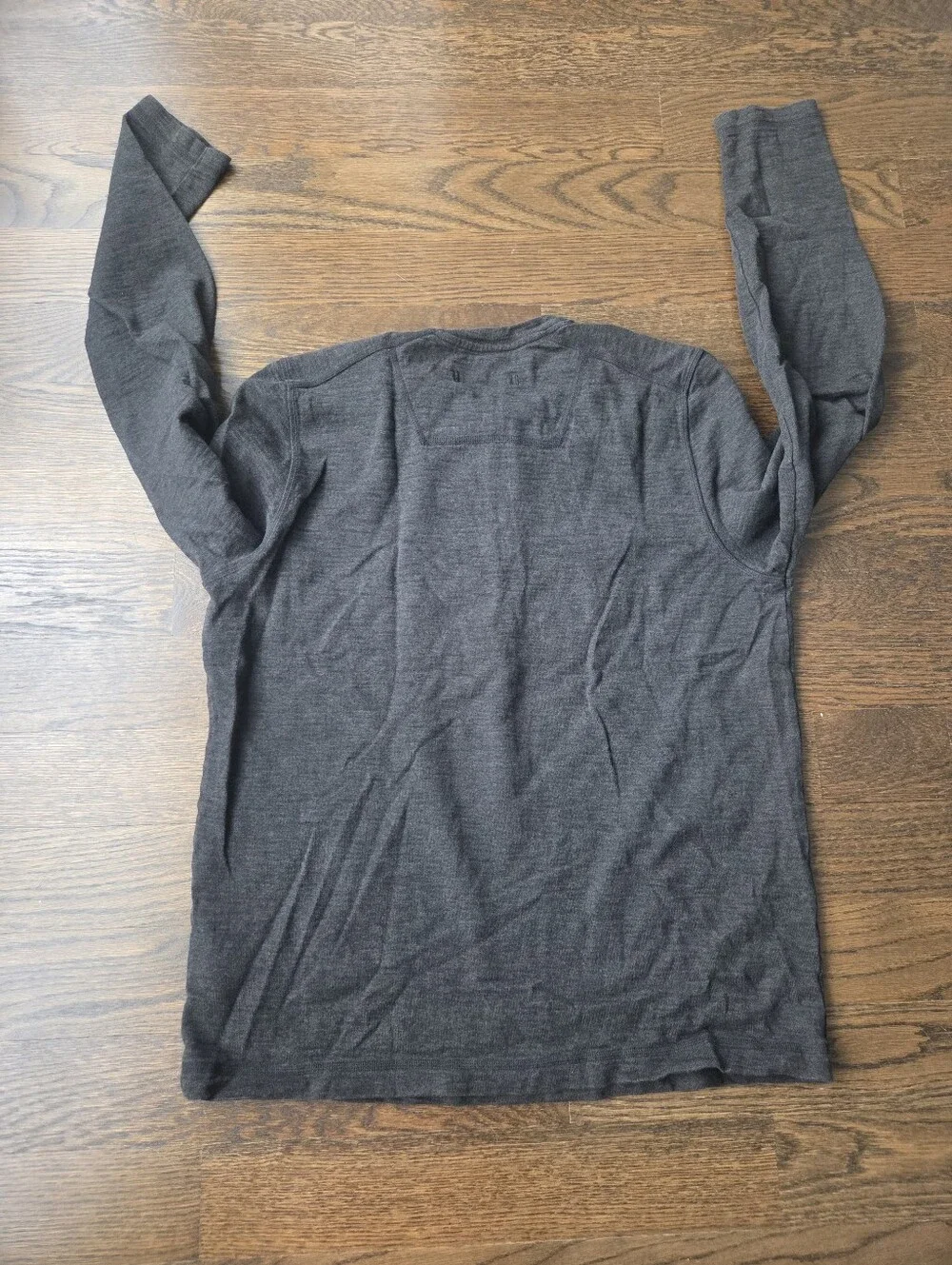 Men's Long Sleeve Henley Termal Shirt - Dark Charcoal Sz.L